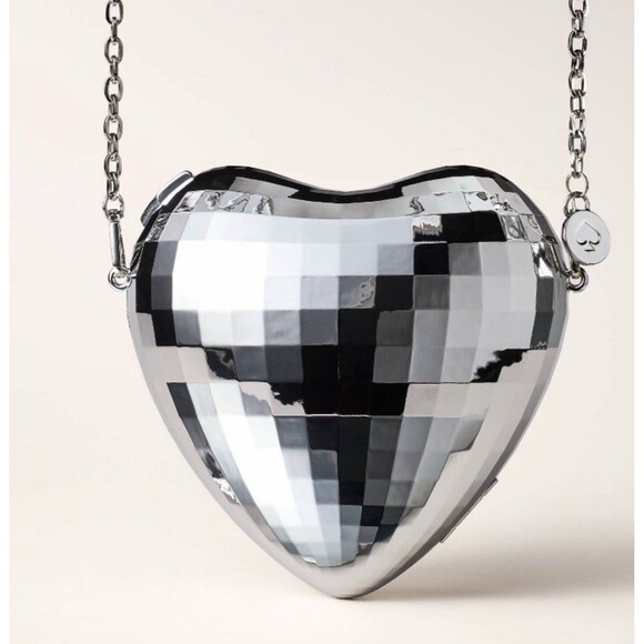 Kate spade X Target Disco Heart silver Crossbody Bag NWT - Picture 1 of 4